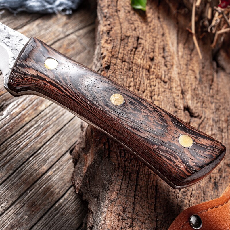 Stainless Steel Deboning Knife Forged PU Sheath Multi-purpose Knife Chicken Wing Wood Meat Cleaver Deboning Knife