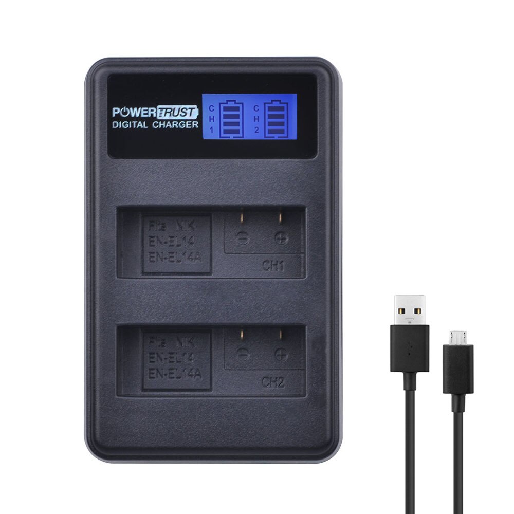 1pc 1500 mah en -el14 en-el14a og  el14 batteri til nikon  d90 d300 d5300 d5200 d5100 d3300 d3200 d3100 til coolpix  p7100 p7200: Lcd dobbel lader