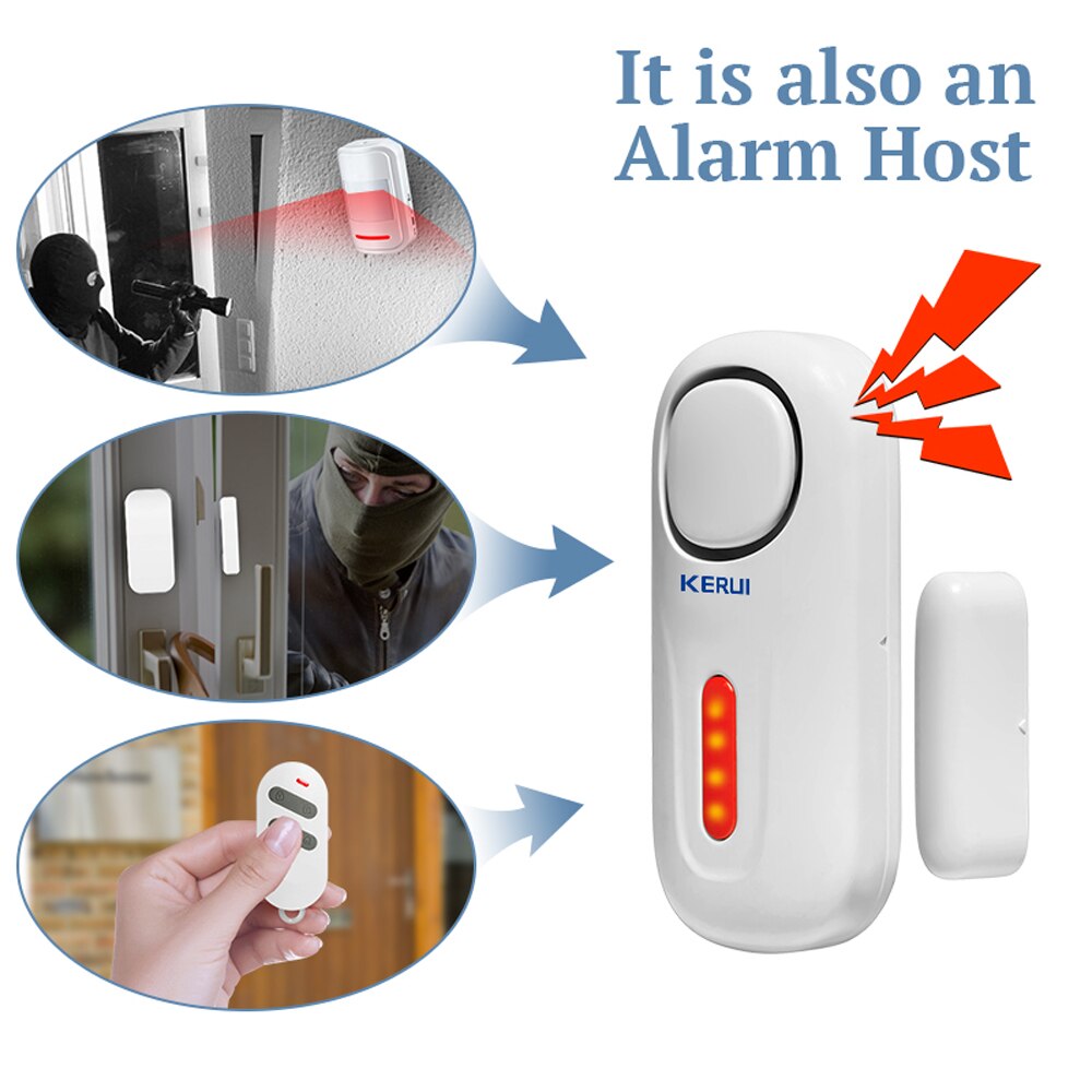 KERUI Home Alarm Syetem Wireless Door Sensor with Remote Controller Battery Power Supply 433MHz Home Burglar Alarm System
