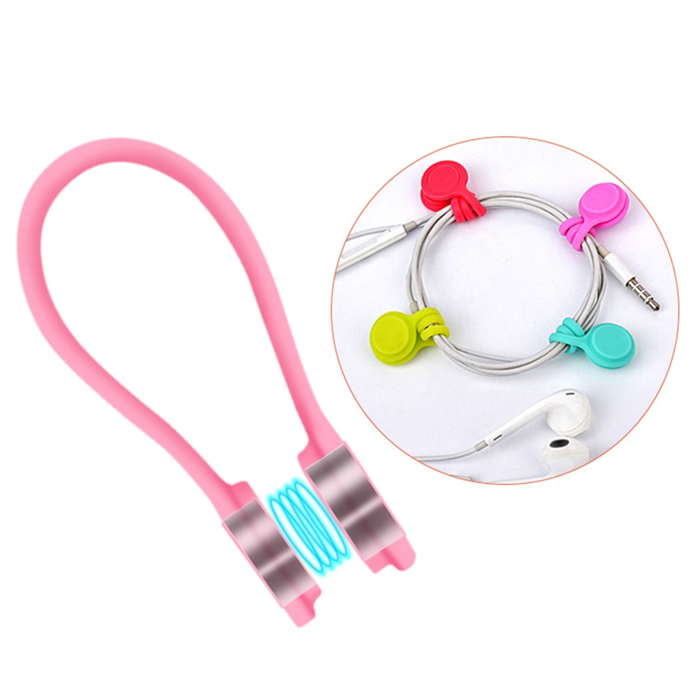 3PCS Silicone Magnet Coil Earphone Cables Winder Headset Bobbin Winder Hubs Cord Holder Cable Organizer For IPhone USB Cable