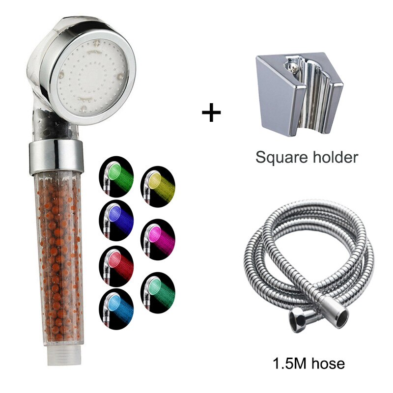 Zloog Led Douche Head Home Badkamer 3 Of 7 Kleuren Veranderende Led Douche Water Glow Light Douche Set: 7 Colors Set B