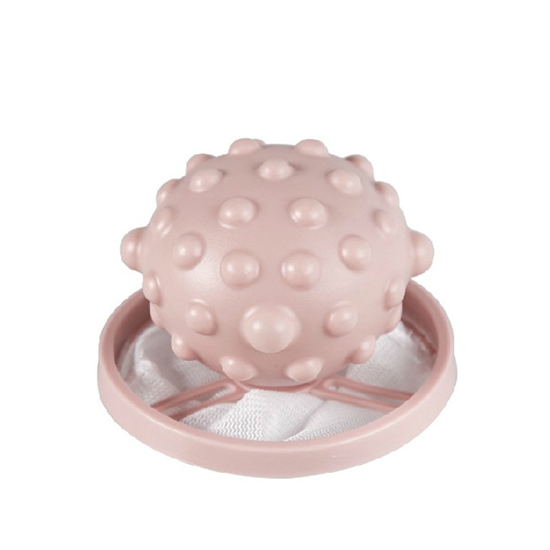 Washing Machine Hair Removal Catcher Filter Mesh Pouch Cleaning Balls Bag Dirty Fibers Collector Filter Laundry Ball Discs: Pink 2