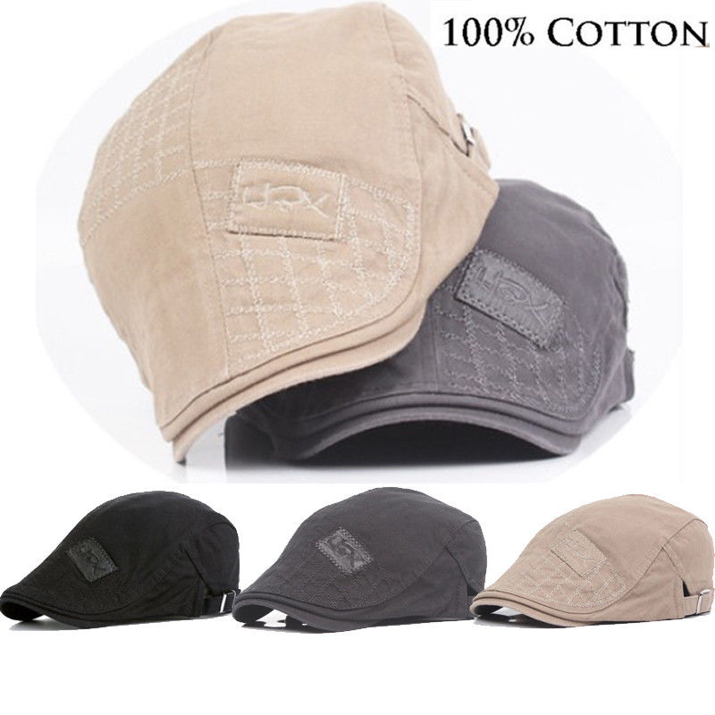 Gorra de algodón clásico para hombre, gorra Newsboy, gorra para conducir al sol, boina plana para caballero