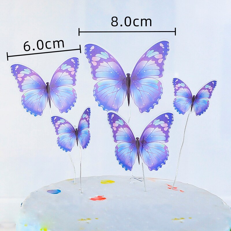 Gelukkige Verjaardag Vlinder Thema Cake Toppershandmade Geschilderd Bruiloft Verjaardag Taart Decoratie Party Bakken Levert