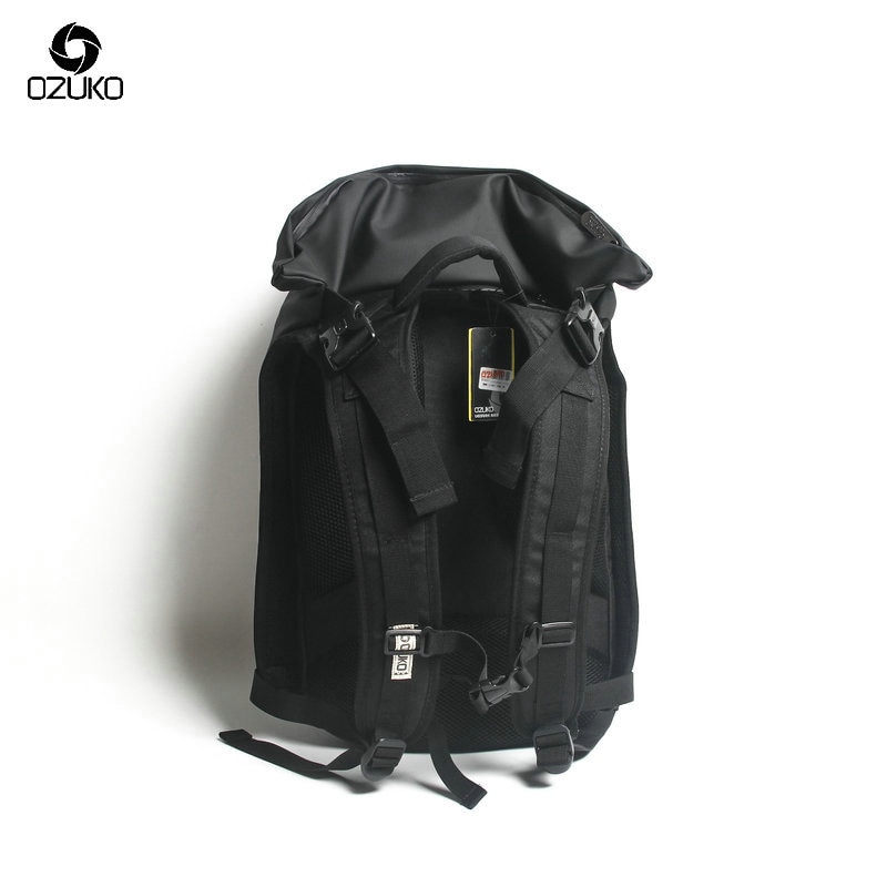 OZUKO Black Laptop Backpack Large Capacity Waterproof Casual Men Daypack Unisex Women backpack Travel Bags Schoolbag