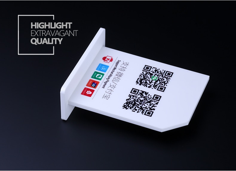 Acrylic Signage Stand Desk Sign Display Table Wechat QR Code Payment Scan Sweep Indicator Board Table Countertop Cashier Plate