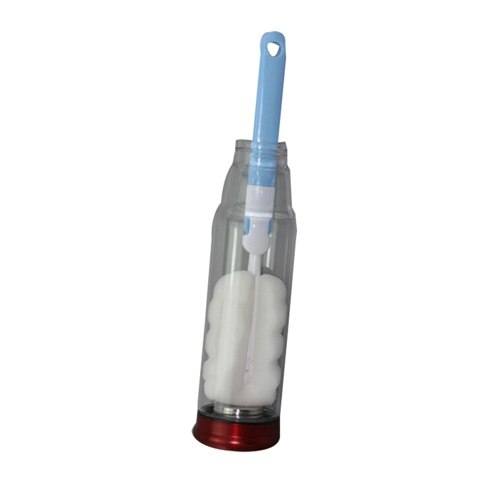1 pz spugna biberon latte spazzola capezzolo pulizia tazza Scrubber spazzole di lavaggio strumento di pulizia della cucina accessori per bambini: Blue