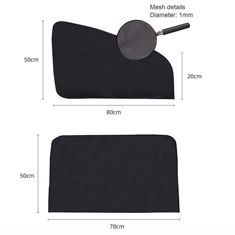 Rideau de Protection solaire magnétique pour voiture, 4 pièces, pare-soleil pour fenêtre latérale, respirant, maille, Protection UV d'été, Film de Protection pour fenêtre
