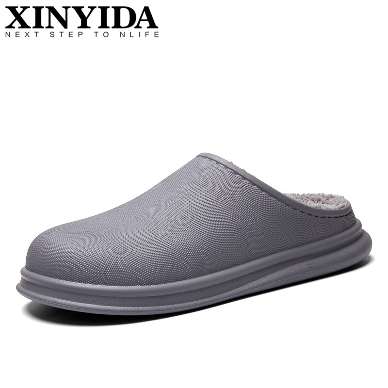 Vinter par hemmatofflor vattentät håll värmen plysch flip flops lätta bomullstofflor män dam storlek 36-45