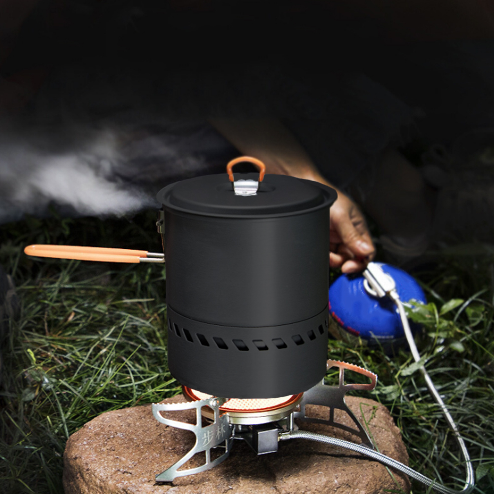 Camping Pot Set Windproof Easy Clean Self Driving Travel Pan Utensils Aluminum Fast Heating Cooking Picnic Outdoor Cookware