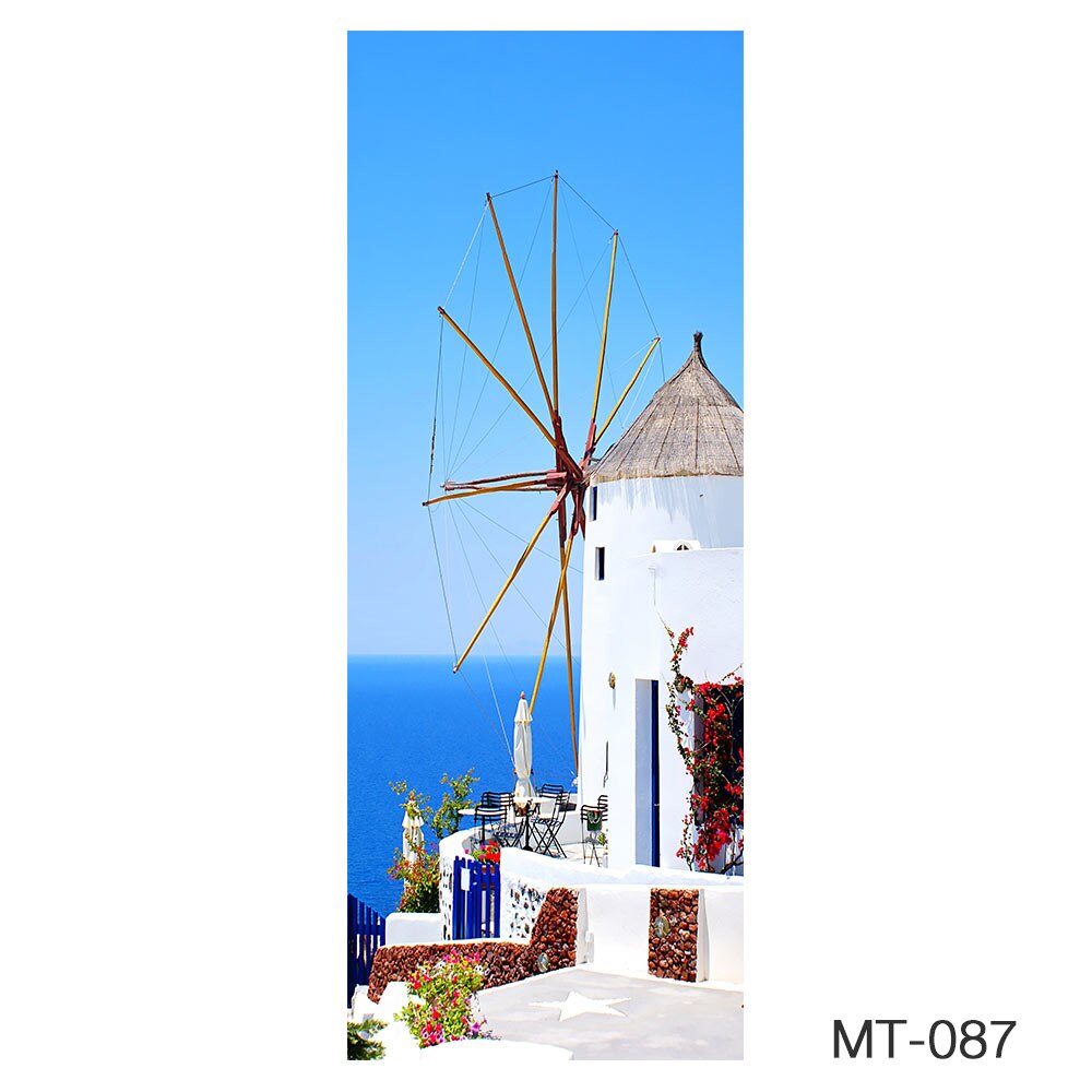 3D santorin porte autocollants stickers muraux auto-adhésif imperméable amovible: Default Title