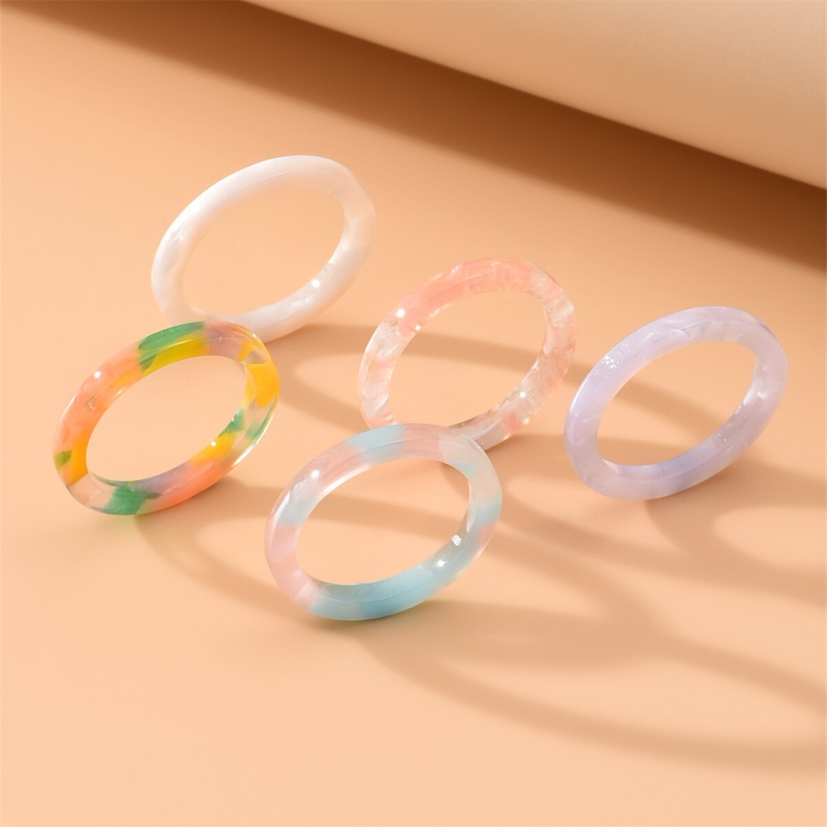 Vintage Geometrische Resin Ring Ringen Set Voor Vrouwen Koreaanse Wijsvinger Ring Mode-sieraden Anillos Anillos Mujer