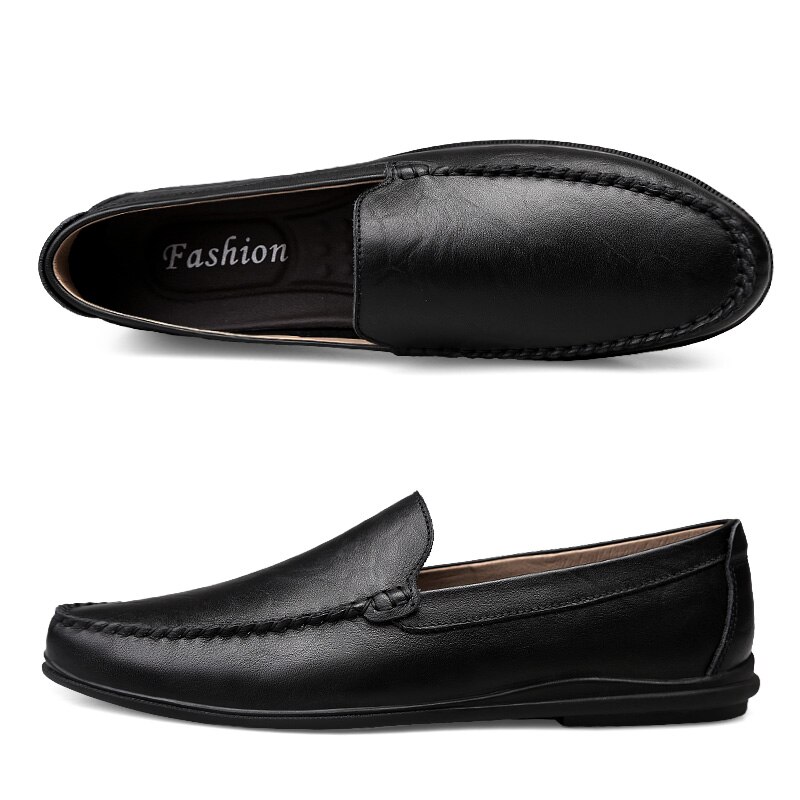 Clax herre mokkasiner sommer mand læder sko slipons mandlige båd sko flade loafers åndbar