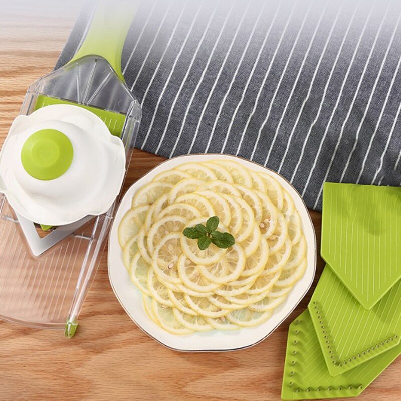 Stainless Steel-Vegetable Rotary Cut Machine-Potato Chip Machine with Shred Slicer-Kitchen Slicer 5 in 1