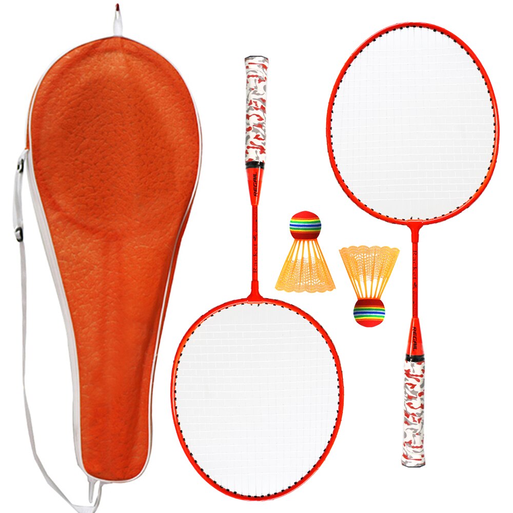 Outdoor Badminton Rackets with Balls 2 Player Badminton Set for Children Indoor Outdoor Sport Game 1 Pair: Orange