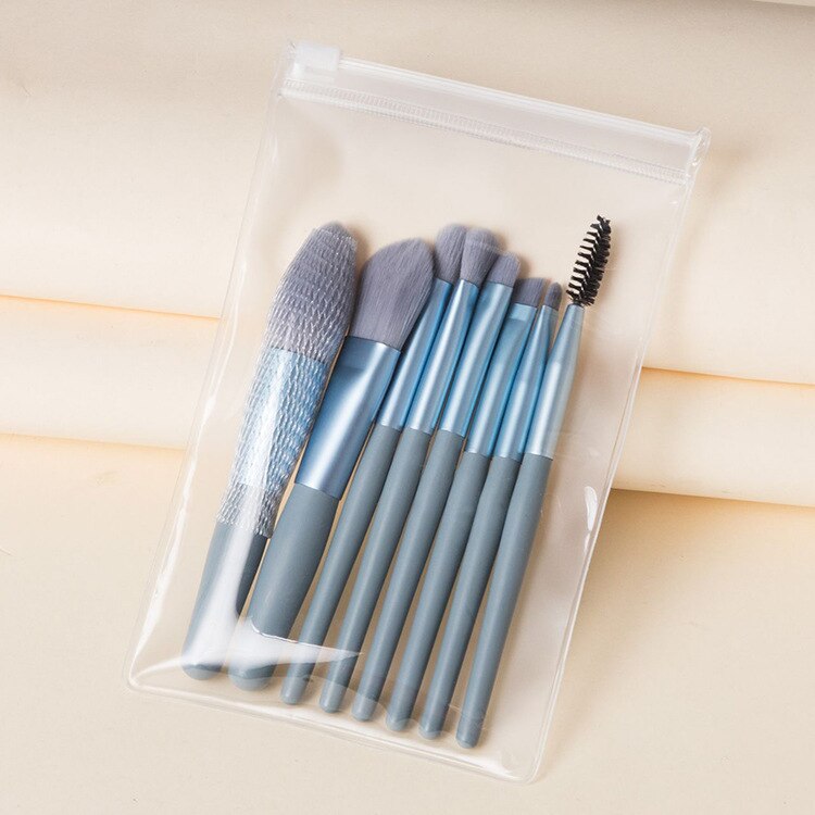 cuero maquillaje de PU bolsa de embalaje 8 Uds Mini viaje de pinceles de maquillaje juego de brochas cosméticas herramientas: 03