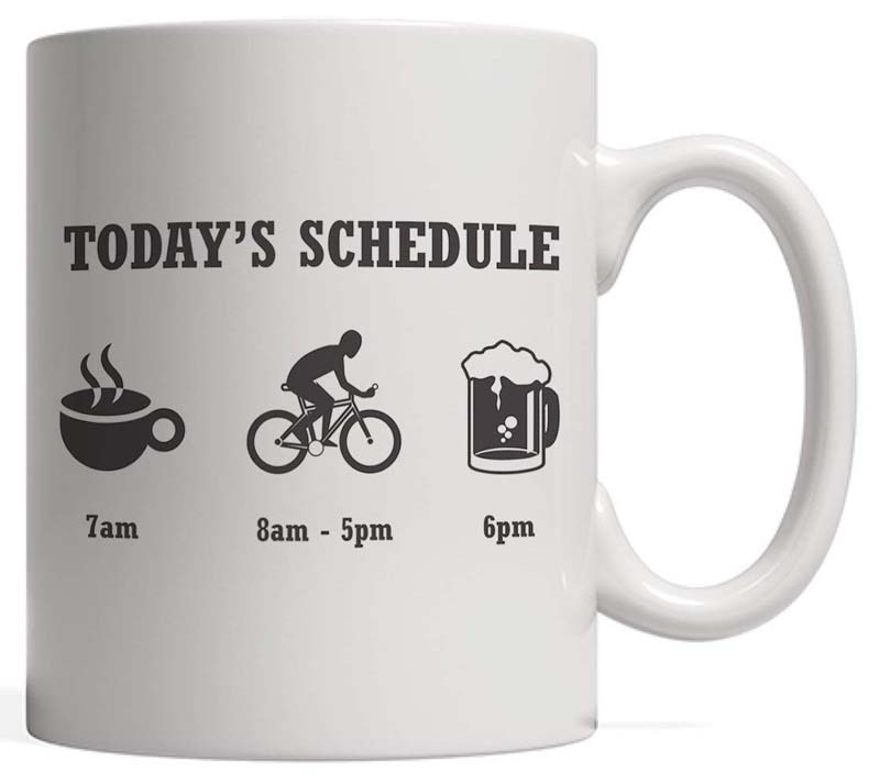 Today's Schedule Mug - Coffee Cycling Bike And Beer - Funny Biking For Cyclists And Bikers Who Love Drinking And Riding In