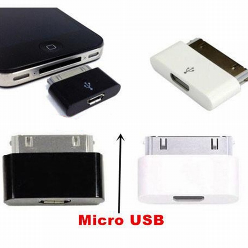 Femelle Micro USB à 30 broches connecteur mâle pour Apple iPhone 4 4S iPhone4S 3gs ipad 1 2 3 ipod câble de charge adaptateur accessoires