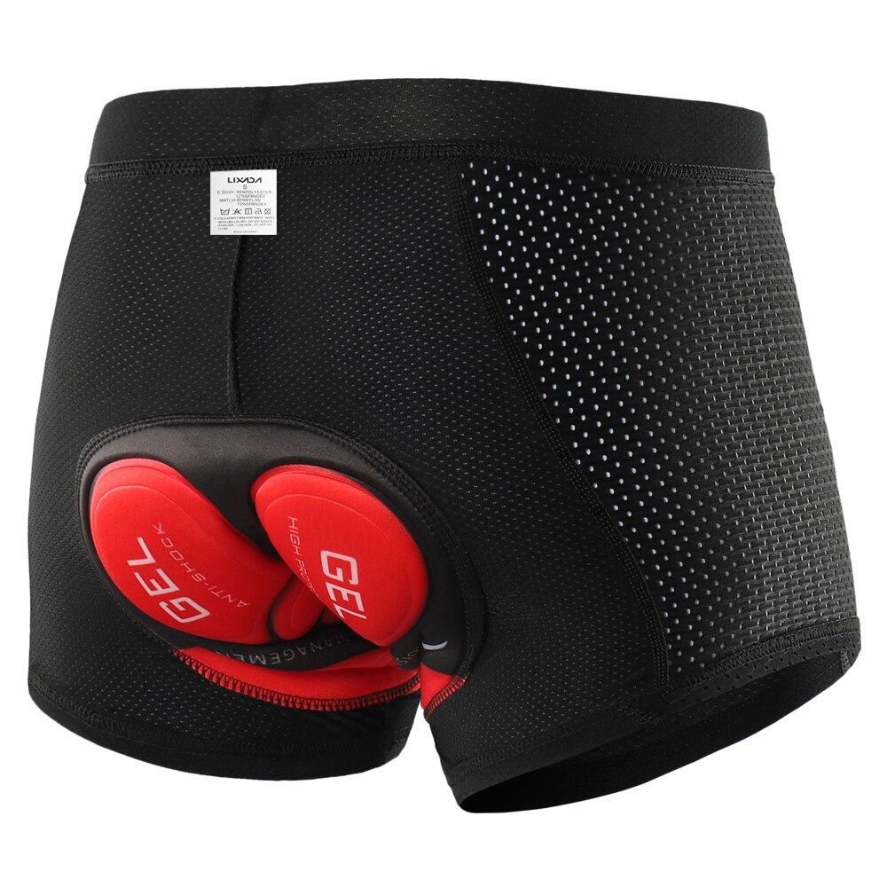 Lixada short masculino para ciclismo, roupa íntima respirável acolchoada com gel mtb, roupa íntima para ciclismo, mtb