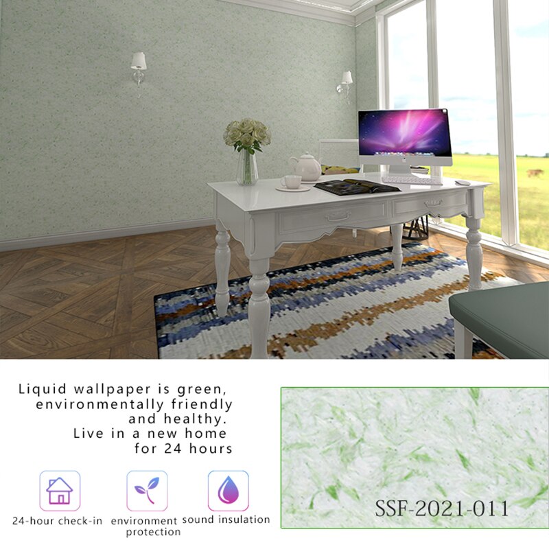 Vloeibaar Behang Ecologische Muur Zijde Gips Ecologische Modder Huishoudelijke Tv Fiber Coating Zelf Borstelen Achtergrond Waterdicht: SSF-2021-011