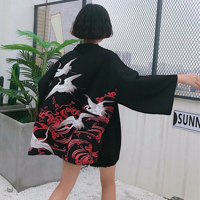 Kimono D'été Imprimé Renard - Haori Japonais Unisexe, Streetwear, Cardigan Léger Pour Femmes Et Hommes - 13