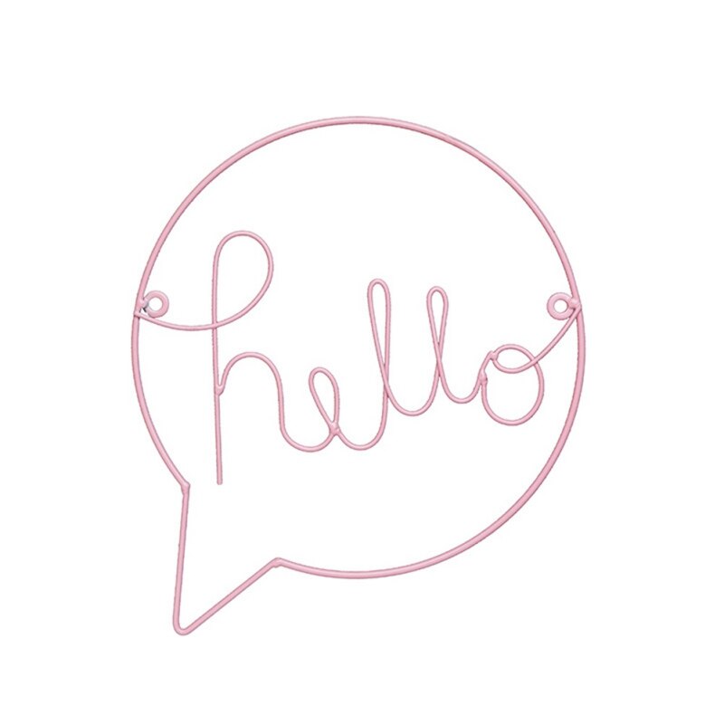 English Letters 'Hello' Iron Art Door Hanging Decor