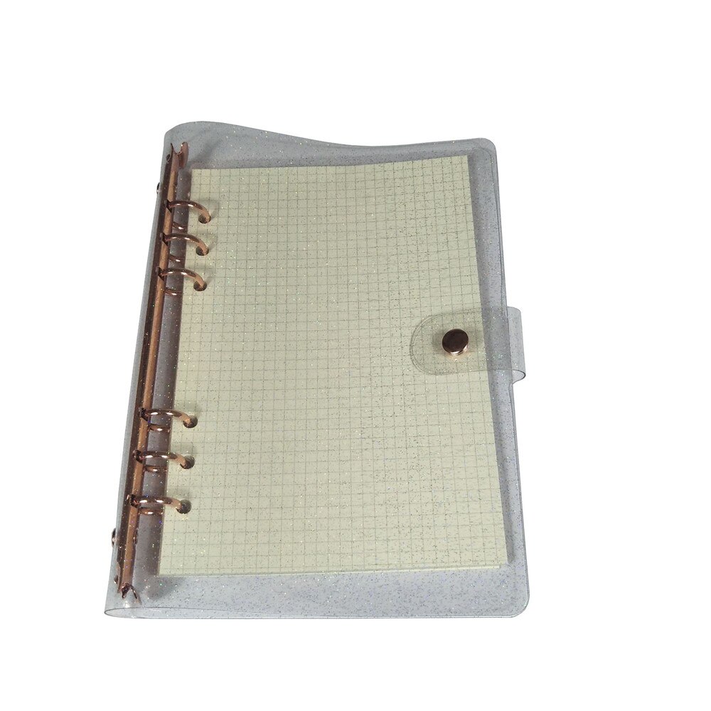 A5/a6 6 ringbind glitter pailletter løst blad notesbogsomslag guld rosa guld ringe mappe ringbind ring kawaii papirvarer