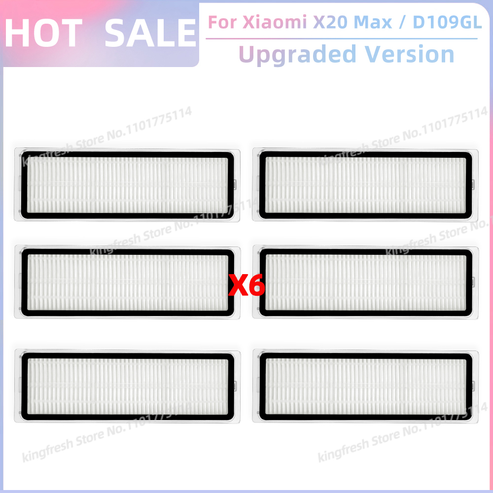 Compatível com ( Xiaomi Robot Vacuum X20 Max / D109GL, Xiaomi Robot Vacuum X20 Pro / D102GL ) Peças Rolo Principal Escova Lateral Filtro Hepa Pano de Esfregão Saco de Poeira Acessórios: Bege