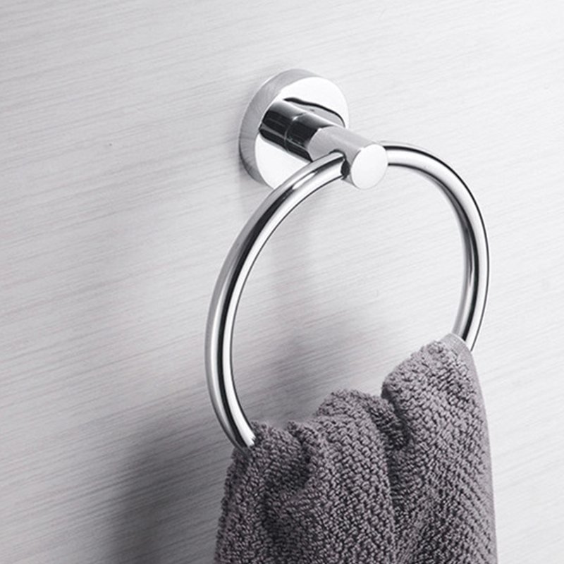 Towel Ring Bath Wall Mounted Chrome Towel Ring Hand Rack Roll Rail Towel Holder Toilet Furnitures Bathroom Hardware tools