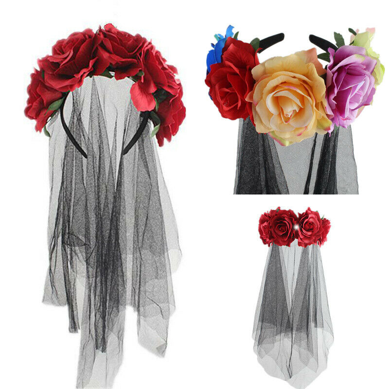 Rose Accessoires Dans Meisjes Halloween Dag Hoofddeksel Dode Bloem Kroon Festival Hoofdband Party Mexicaanse Dragen Vrouwelijke