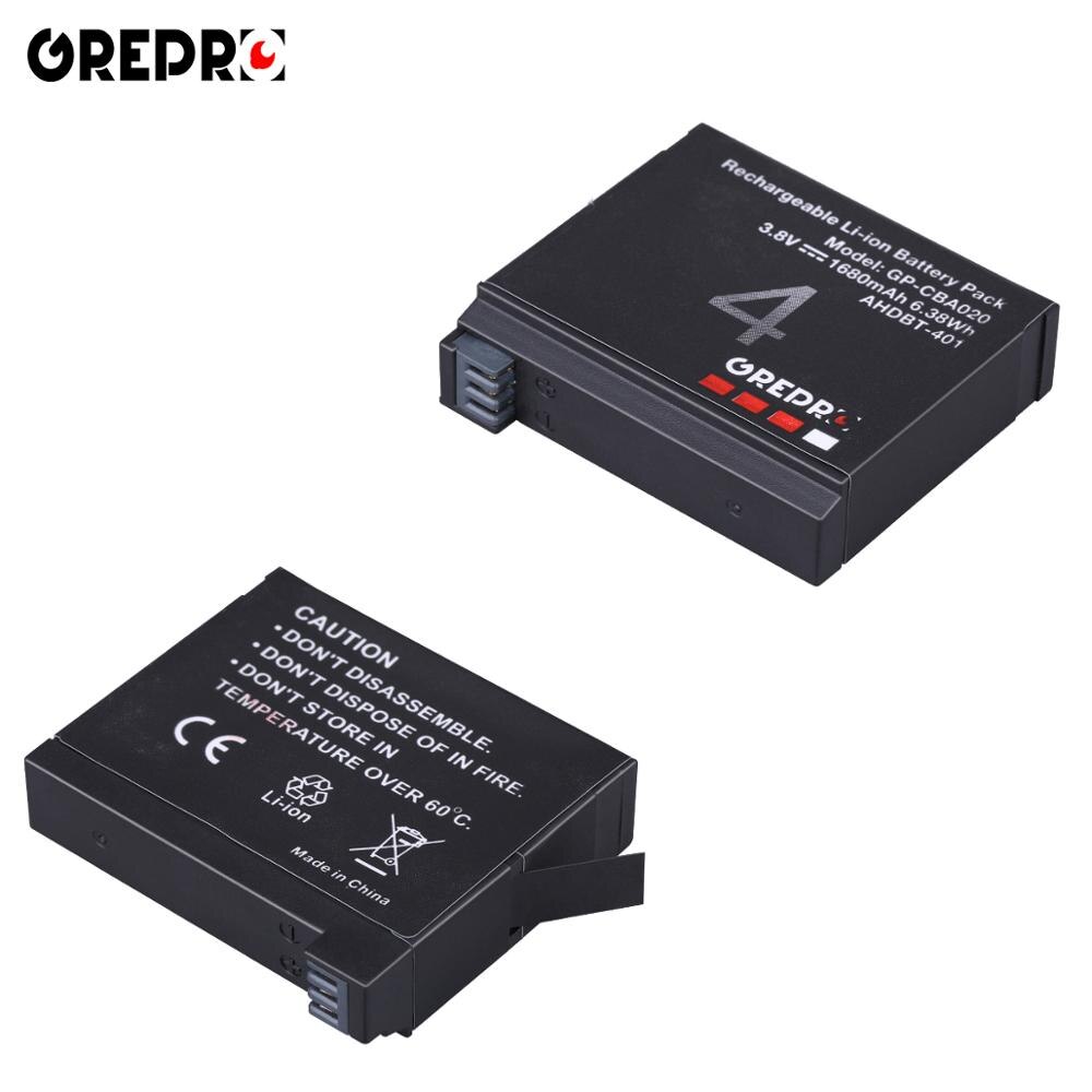 3 st 1680 mah gopro hero 4 ahdbt -401 batteri+ led 3- platser usb-laddare för gopro hero 4 gopro ahdbt -401 actionkamera batteri: 2x batterier