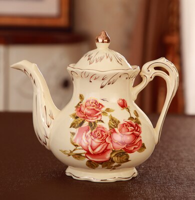 Europæisk porcelæn kaffe kopper sæt kina kinesisk bryllup te sæt hjem dekoration tilbehør: Gryde