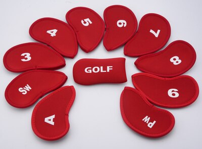 11 pièces/ensemble de couvre-chef en fer de Golf avec couvercle putter: Rouge