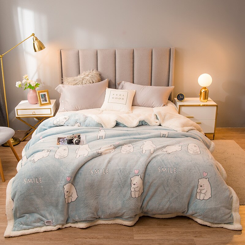 Super Warme Decke Luxus Dicke Decken Für Betten Vlies Decken und Wirft Winter Erwachsene Bett Abdeckung