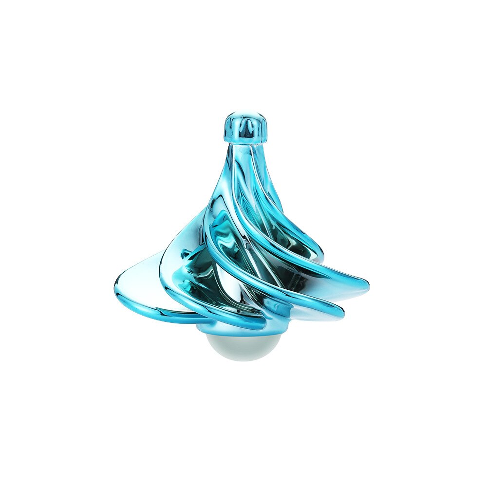 Pneumatisk gyro dekompression legetøj gyro farverig vindblæser gyro pneumatisk snurrende top: Vandblåt