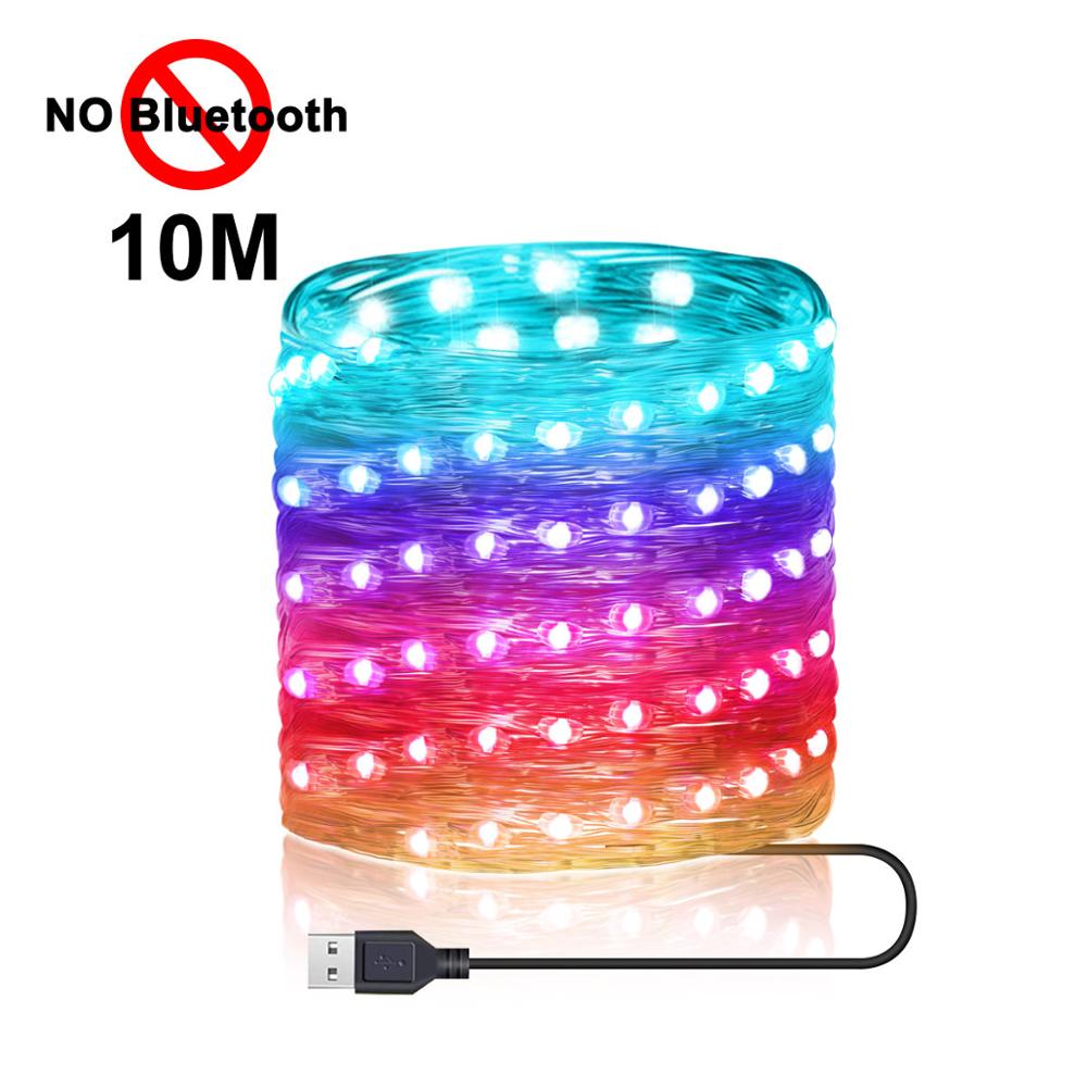 Bluetooth Smart home App Control 10/15/20M Fairy lights phone Remote Control USB LED Copper Wire String lamp Garland Smart Lamp