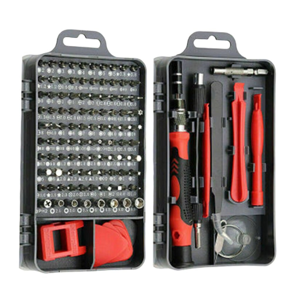 115 in 1 precisionsskruvmejsel mini elektrisk skruvmejsel set för iphone huawei surfplatta ipad hem verktygssats multi skruvmejsel kit: Röd