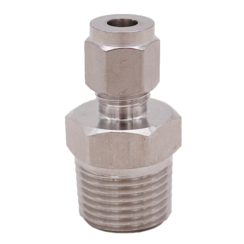 6mm Compression x 1/2" Male NPT Bored Through SUS304 Tube Compression Fitting and Retail, Brewer Hardware