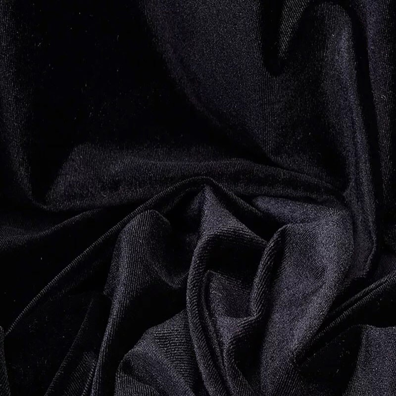 Tela de terciopelo elástico de lujo estampado de leopardo tela de terciopelo ropa de costura trajes tela artesanal: 04 - Black