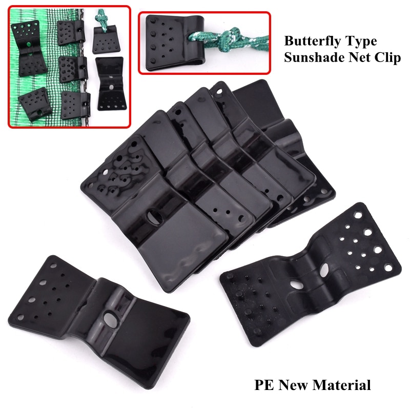 1 ~ 100Pcs Vlinder Type Zonnescherm Netto Clip Huis Hek Installatie Haak Kas Film Zonwering Netto Klem Outdoor tent Hangen