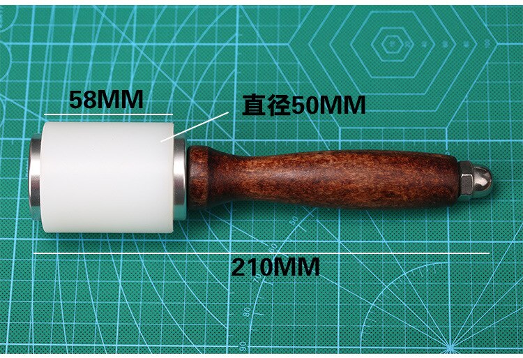 Martillo de grabado para peletería, mango de madera reforzado, herramienta de estampado de corte artesanal de cuero para herramientas de perforación artesanal hechas a mano