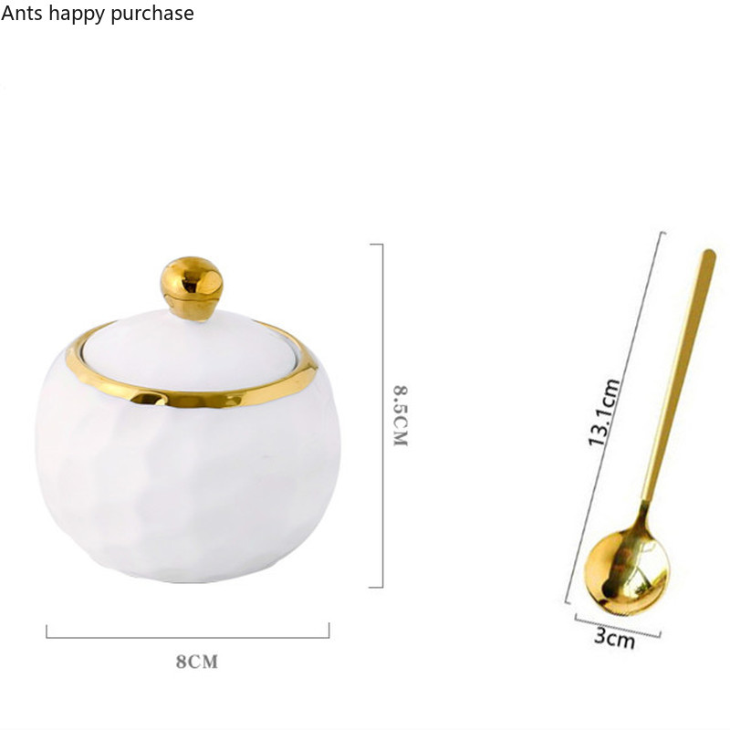 Tarro de especias de cerámica, suministros de cocina, juego de caja de condimentos para el hogar, traje de tres piezas, agitador de sal y azúcar, herramienta de almacenamiento de cocina