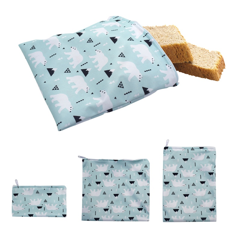 3PCS Reusable Snack Bags Sandwich Bread Food Storage Bags Heating Pastry Tools For Camping Travel Hiking Waterproof Lunch Bag: A20