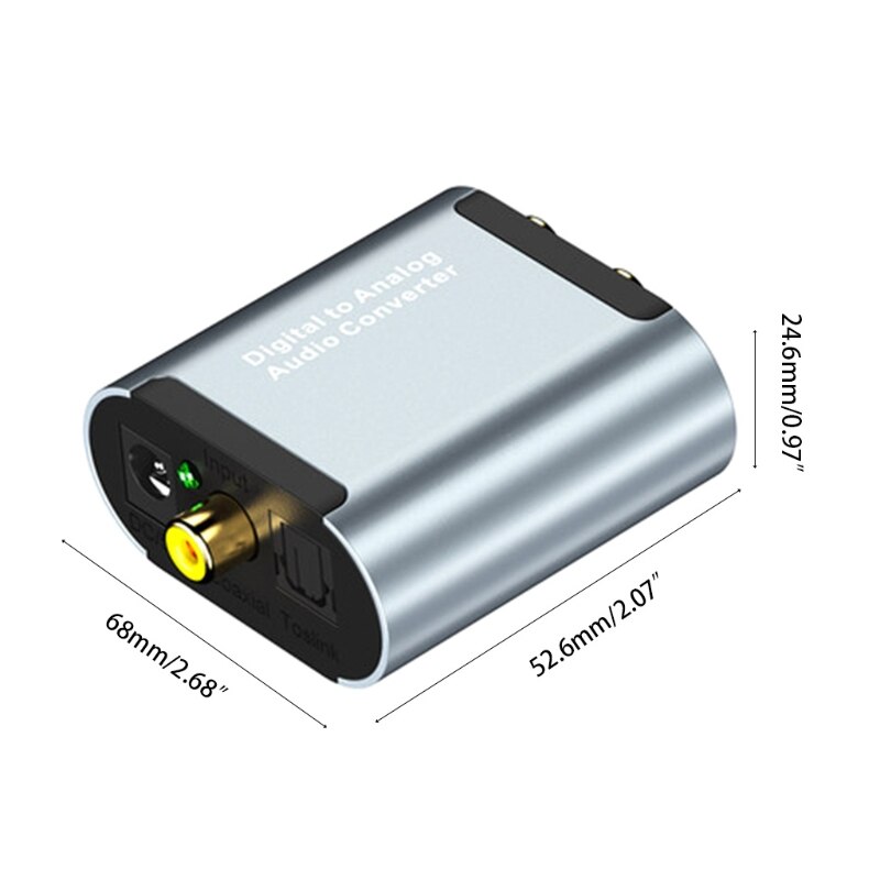 Digital to Analog Audio Converter Digital Optical to Analog RCA L/R Audio Converter Adapter Amplifier