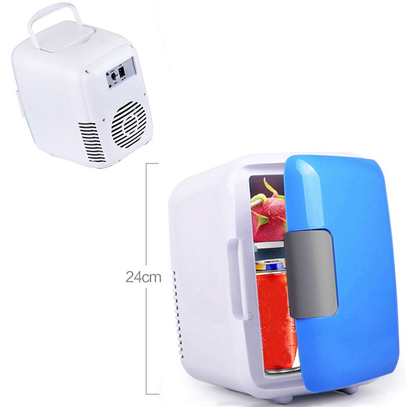 4L Mini for Camping Driving blue Travel Refrigerator Icebox Cooler Warm Use Car Fridge Freezer