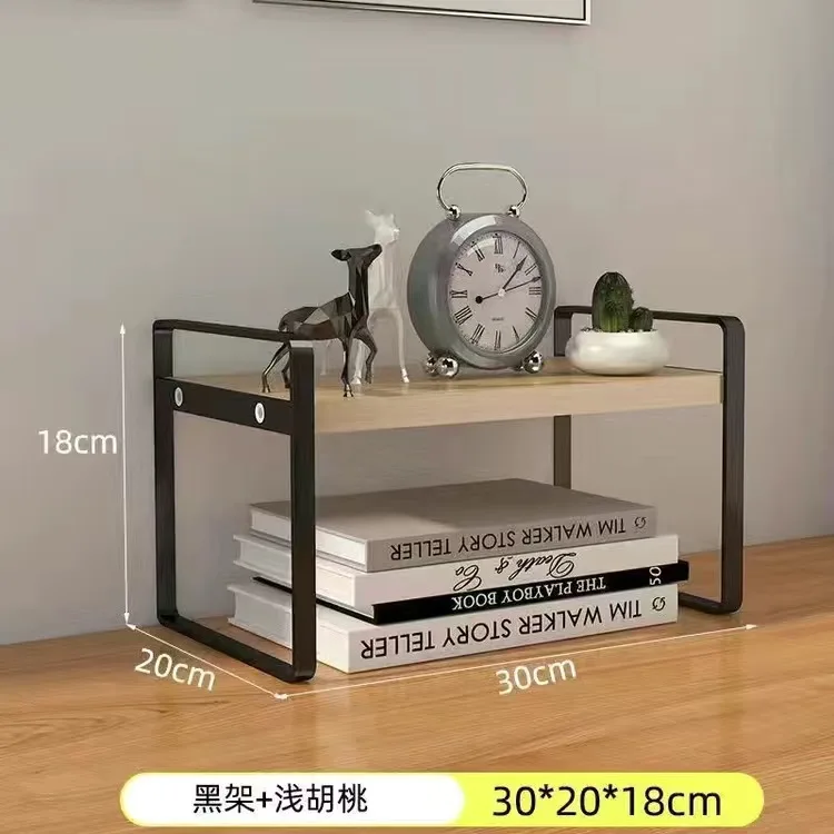 Shelf Desktop Storage Bookshelf Student Document Shelf Computer Racks Tiered Cabinet Office Accessories Stationery Holder: Orange