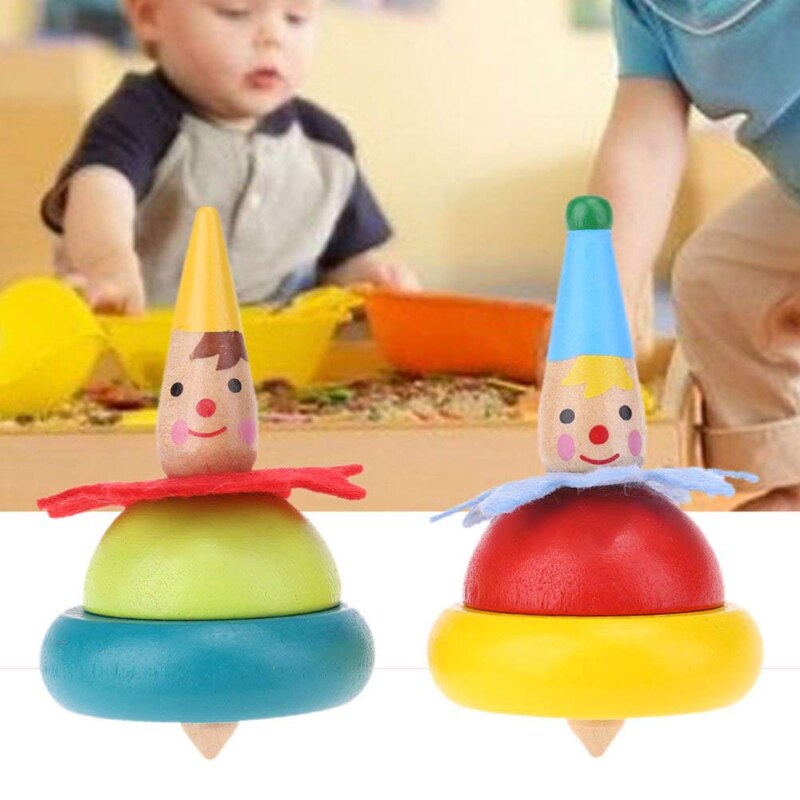 Houten Speelgoed Kleurrijke Baby Rotary Gyro Tumbler Educatief Speelgoed 2Pcs Kids Speelgoed Perfect Cadeau Voor Kinderen Over 3 jaar