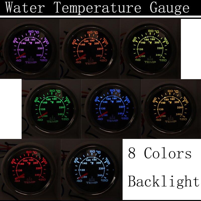 40~120 Celsius Boat Car Water Temperature Gauge Digital temperature meter Auto Motorcycle Thermometer Water Temp Gauges 9-32V