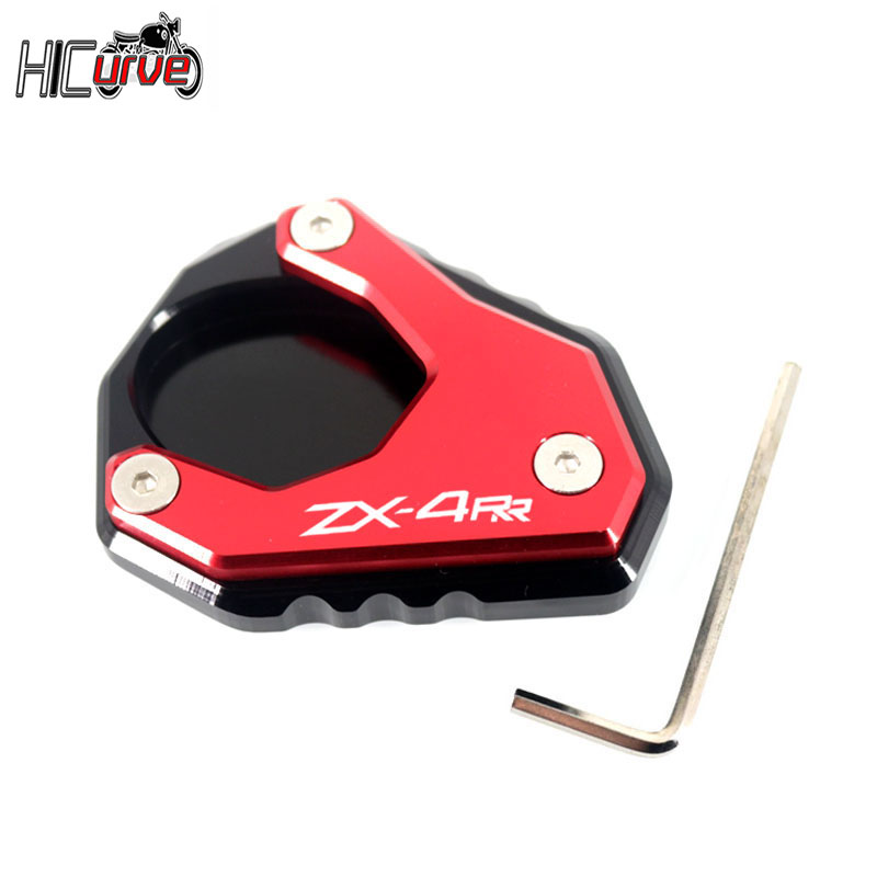 Motorfiets Kickstand Voet Zijstandaard Extension Pad Ondersteuning Plaat Vergroten Fit Voor ZX-4R ZX-4RR ZX4R ZX4RR ZX 4R 4RR 2023 2024: zwart