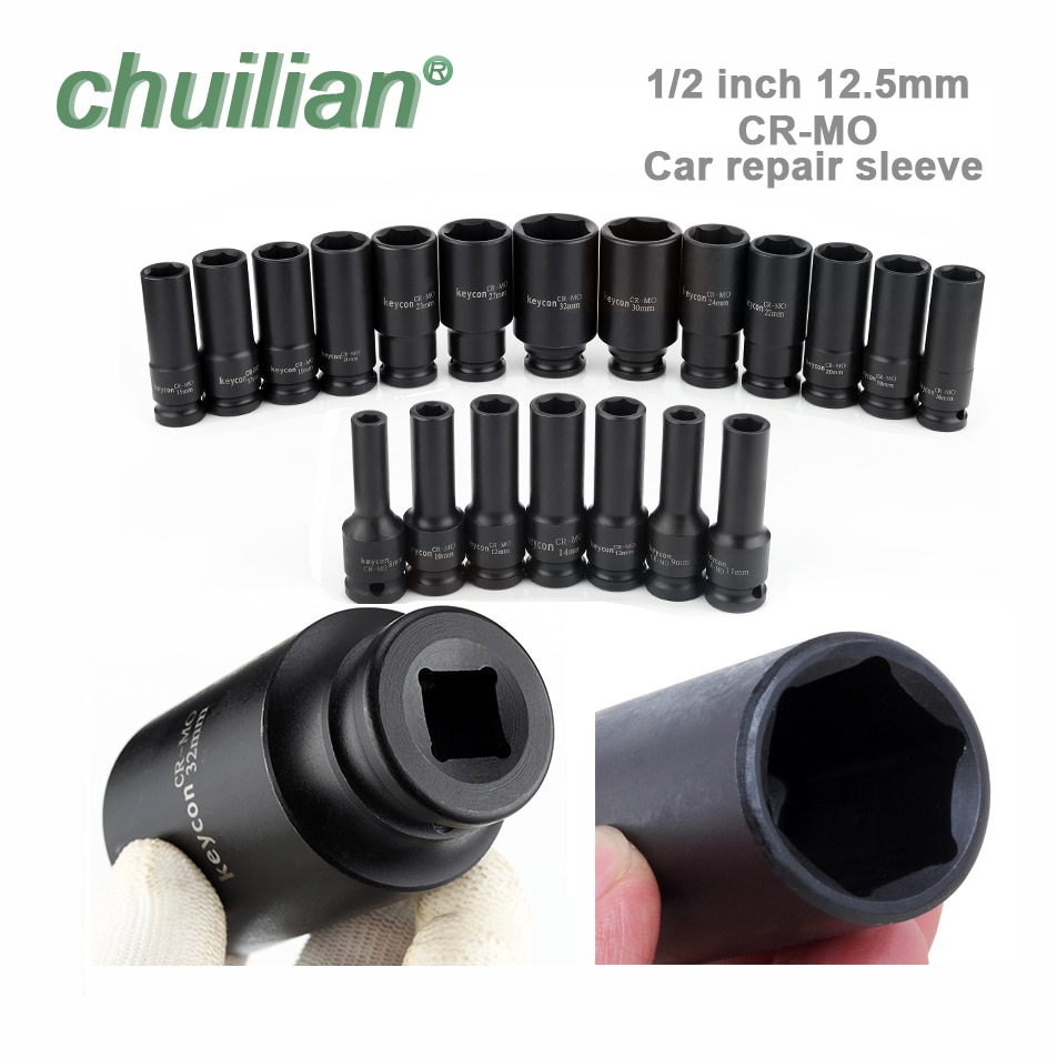 1/2 Inch 8-32mm Air Socket Adopter Universal Pneumatic Socket Wrench Head for Electric Impact Wrench Air Impact Wrench